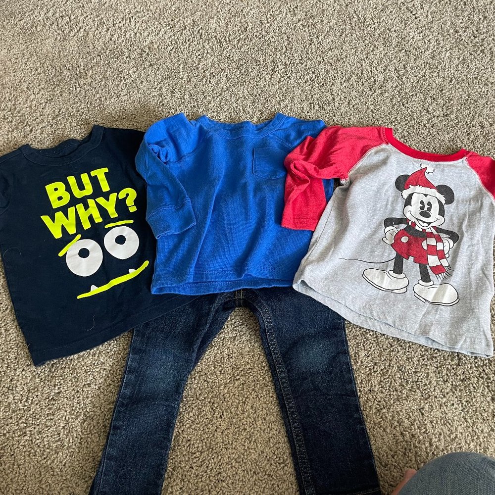 3 Long Sleeve Shirts and Jeans